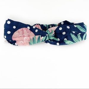 Free People Navy Strawberry Knotted Headband